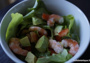 Salade de crevettes et avocat