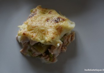 Lasagne au saumon et fondue de poireaux